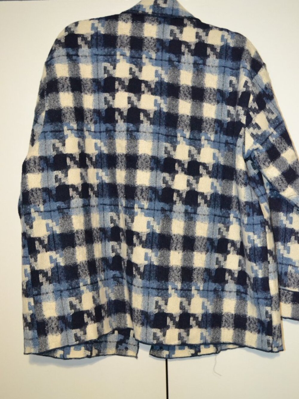 Picadilly Women’s Blue Abstract Plaid Button Front Jacket SZ XL Lightweight NWT - Picture 3 of 9